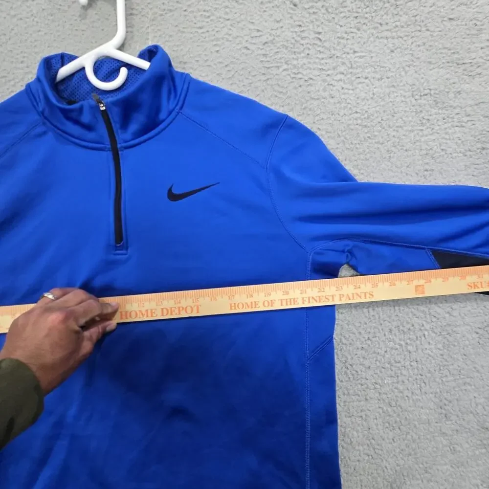 NIKE Pullover Sweatshirt Mens Extra Large Therma Fit Blue 1/4 Zip 715199-480 EUC